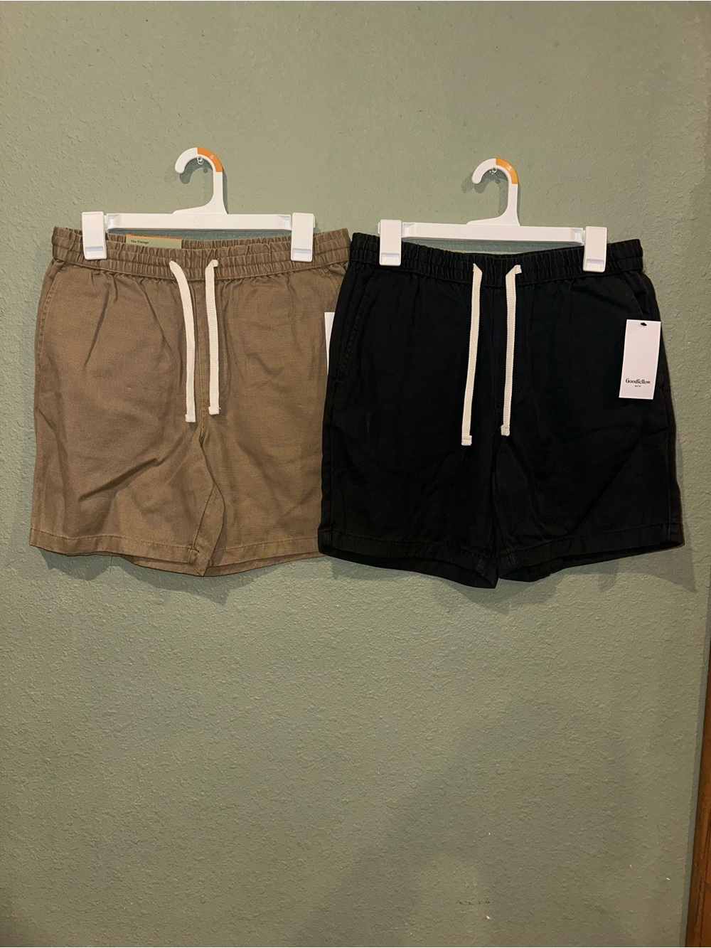 Goodfellow & Co Drawstring Athletic Shorts - Black & Khaki